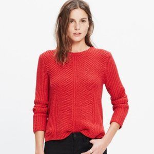 Madewell Hexcomb Textured Red Pullover Sweater Size XXS